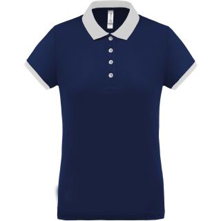 Polo femme piqué performance PA490 - Sporty Navy / White