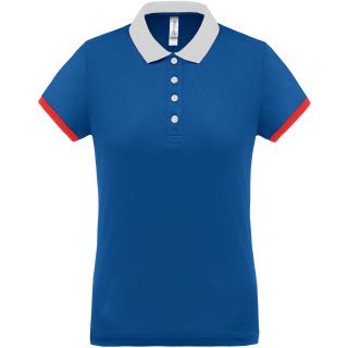 Polo femme piqué performance PA490 - Sporty Royal Blue / White / Red