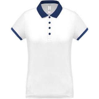 Polo femme piqué performance PA490 - White / Sporty Navy