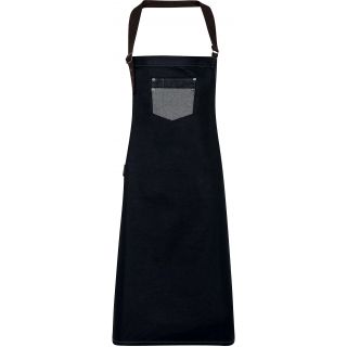 Tablier à bavette "Division" PR136 - Black Denim