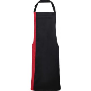 Tablier à bavette bicolore PR162 - Black / Red