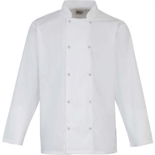 Veste de cuisine manches longues à boutons pression PR665 - White