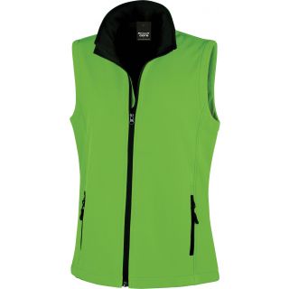 Bodywarmer Softshell Femme Printable R232F - Vivid Green / Black