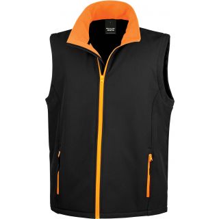 Bodywarmer Softshell Homme Printable R232M - Black / Orange
