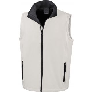 Bodywarmer Softshell Homme Printable R232M - White / Black