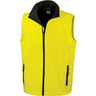 Bodywarmer Softshell Homme Printable R232M - Yellow / Black