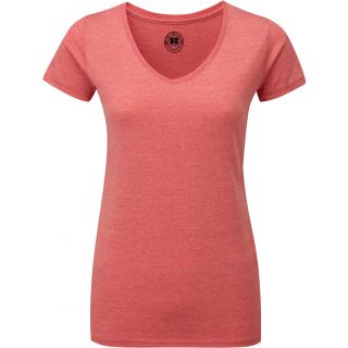 T-shirt femme col V RU166F - Red Marl