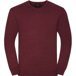 Pull homme col V RU710M - Cranberry Marl