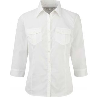 Chemise manches 3/4 femme twill roll RU918F - White