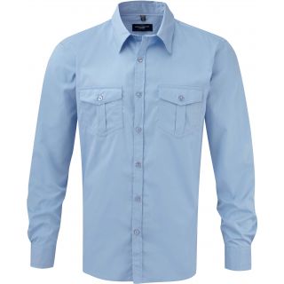 Chemise manches longues homme twill roll RU918M - Blue