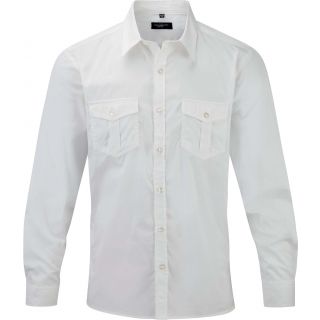 Chemise manches longues homme twill roll RU918M - White