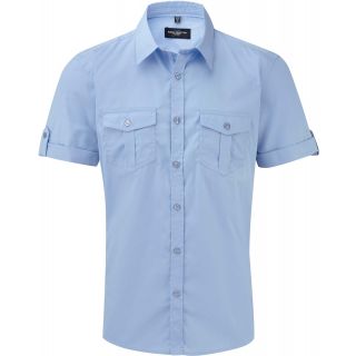 Chemise manches courtes homme twill roll RU919M - Blue