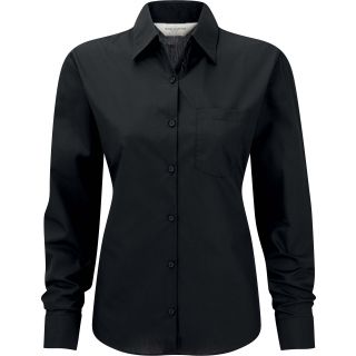 Chemise manches longues femme Popeline Polycoton RU934F - Black