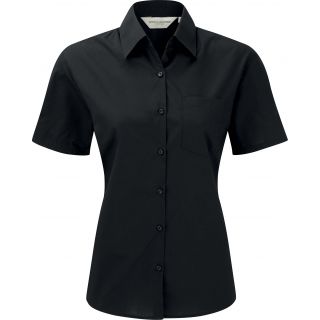 Chemise manches courtes femme Popeline Polycoton RU935F - Black