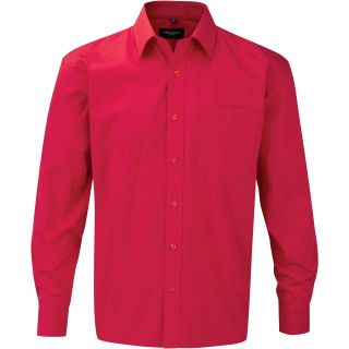 Chemise manches longues homme popeline pur coton RU936M - Classic Red