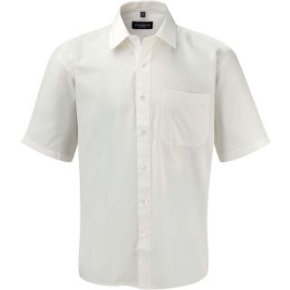 Chemise manches courtes homme popeline pur coton RU937M - White