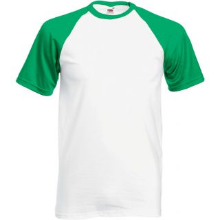 T-shirt baseball Valueweight SC61026 - White / Kelly Green