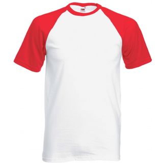 T-shirt baseball Valueweight SC61026 - White / Red