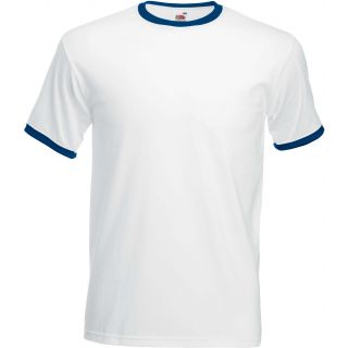 T-shirt homme Ringer Valueweight SC61168 - White / Navy