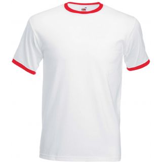 T-shirt homme Ringer Valueweight SC61168 - White / Red