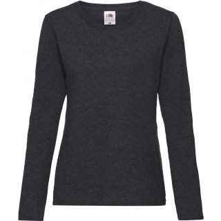 T-shirt femme manches longues Valueweight SC61404 - Dark Heather Grey de face