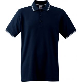 Polo homme manches courtes premium avec liseré SC63032 - Deep Navy / White
