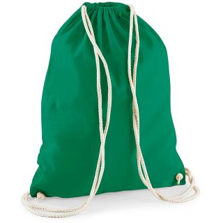 Gymsac en coton W110 - Kelly Green - 37 x 46 cm de dos