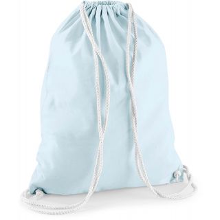 Gymsac en coton W110 - Pastel Blue / White - 37 x 46 cm de dos