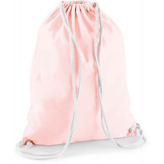 Gymsac en coton W110 - Pastel Pink / White - 37 x 46 cm de dos