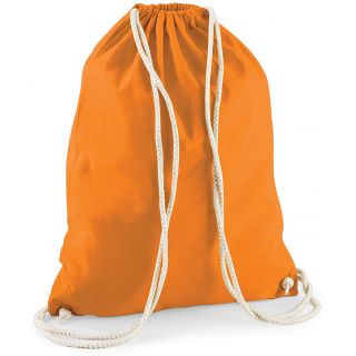 Gymsac en coton W110 - Orange - 37 x 46 cm de dos