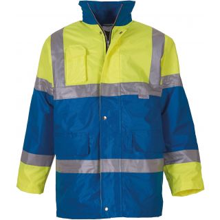 Veste imperméable haute visibilité YHVP303 - Hi Vis Yellow / Royal Blue