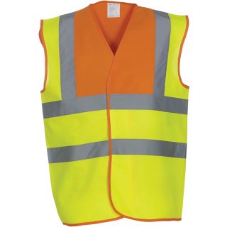 Gilet haute visibilité HVW100 - Hi Vis Orange / Hi Vis Yellow