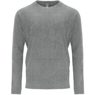 Sweat-shirt homme manches longues poche kangourou MANA gris chiné
