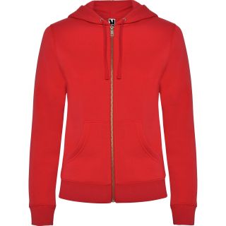 Sweat-shirt femme capuche VELETA rouge