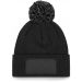 Bonnet à pompon patch SNOWSTAR® B443 - Black / Graphite Grey