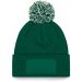 Bonnet à pompon patch SNOWSTAR® B443 - Bottle Green / Off White