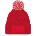 Bonnet à pompon patch SNOWSTAR® B443 - Classic Red / Off White