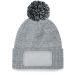 Bonnet à pompon patch SNOWSTAR® B443 - Heather Grey / Black