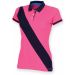 Polo femme diagonal stripe FR213 - Bright Pink / Navy