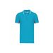 Polo manches courtes avec liserés K245 - Light Turquoise / White / Navy