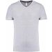 T-shirt homme maille piquée col V K374 - Oxford Grey / Navy / White