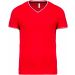 T-shirt homme maille piquée col V K374 - Red / Navy / White
