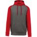 Sweat-shirt capuche bicolore enfant Grey Heather / Sporty Red - 6/8