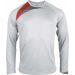 T-shirt unisexe manches longues sport PA408 - White / Sporty Red / Storm Grey