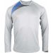 T-shirt unisexe manches longues sport PA408 - White / Sporty Royal Blue / Storm Grey