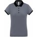 Polo femme piqué performance PA490 - sporty grey / Black