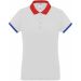 Polo femme piqué performance PA490 - White / Red / Sporty Royal Blue