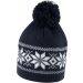 Bonnet tricoté Fair Isles R151X - Black / White-One Size