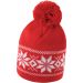 Bonnet tricoté Fair Isles R151X - Red / White-One Size