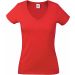 T-shirt femme col V Valueweight SC61398 - Red